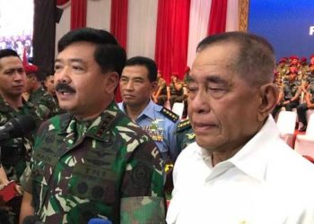 Menhan Ryamizard Ryacudu dan Panglima TNI Marsekal Hadi Tjahjanto. Foto: Detik