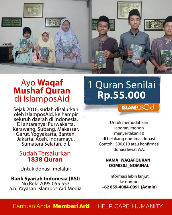 IslamposAid Serahkan 10 Mushaf Al-Qur'an ke Pengajian Al-Qur'an Miftahul Jannah 2 Mushaf